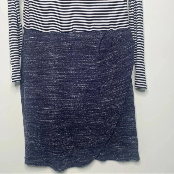 Dolan Anthropologie Left Coast Collection Navy Stripe Long Sleeve Dress Large - Picture 4 of 9